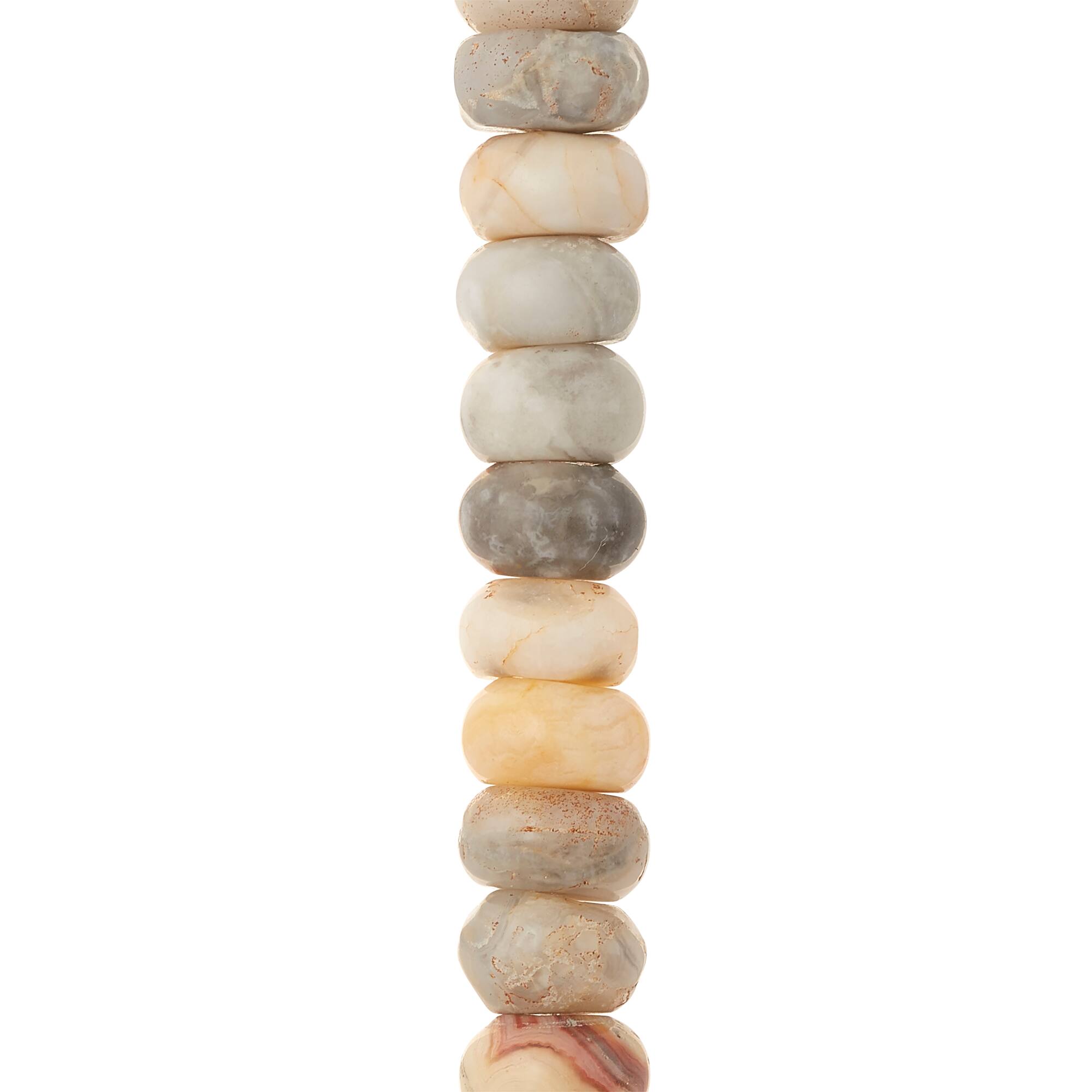 Amber Crazy Lace Agate Rondelle Beads, 10mm by Bead Landing™
